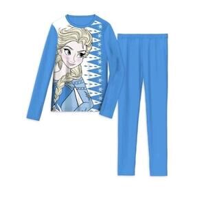 Climate Right Cuddl Duds FROZEN Girls M 8 10 Warm Underwear Thermal Set Princess